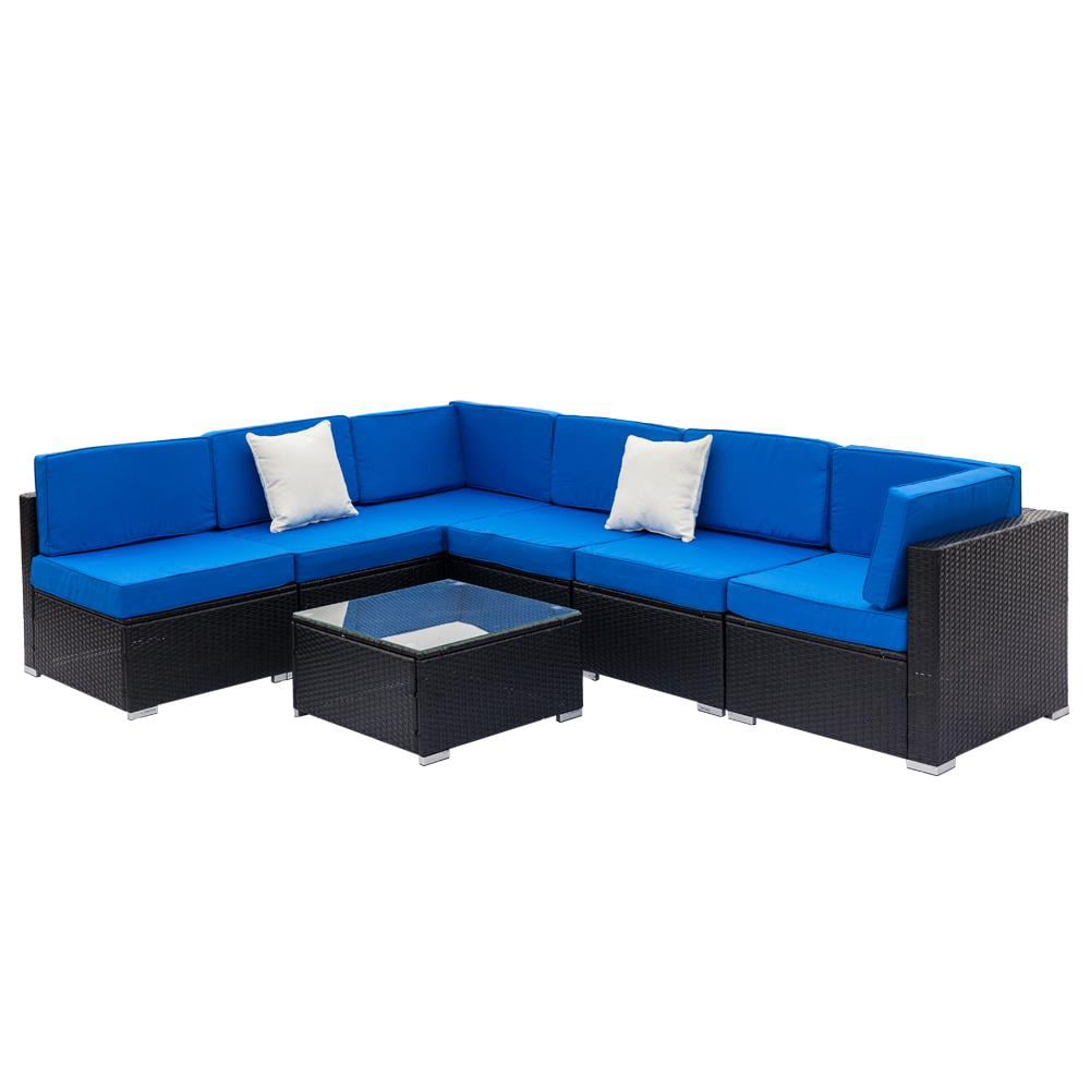 Ktaxon 7pcs Outdoor Patio Garden Rattan Furniture Sectional Wicker Sofa Set