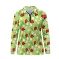 thumbnail image 2 of Uorisanigo Ladybug Flower Women's Golf Shirt Size 2XL Breathable Stylish Quick Dry Athletic Polo Shirts Relaxed Fashion 1/4 Zipper Workout Tops for Women, 2 of 7