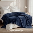 thumbnail image 4 of U by Bedsure Fleece Bed Blankets Queen Size Navy, Soft Lightweight Cozy Luxury Blanket, 90x90 inches, 4 of 11