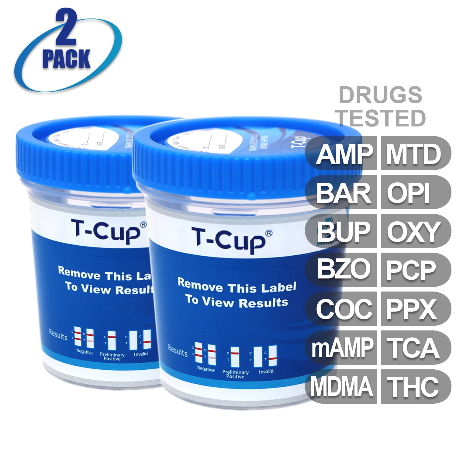 Mintegrity [2 Pack] - 14-Panel T-Cup Instant Urine Drug Test - (AMP/BAR/BUP/BZO/COC/mAMP/MDMA/MTD/OPI/OXY/PCP/PPX/TCA/THC) #MI-TDOA-1144