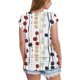 thumbnail image 4 of Eres Más Que una Camisa de Puntuación de Prueba Sexy de Manga Corta Lentejuelas Suelta Camisa de Blusa con Cuello en V, Poliéster, 4 of 8