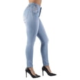 thumbnail image 5 of Fashion2Love Women's Juniors Colombian Design Butt Lift Push Up Mid Waist Skinny Jeans, 5 of 9