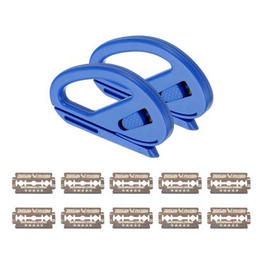 Uxcell 2Pack Wrapping Paper Cutter, Safety Car Vinyl Sliding Gift Wrap Cutter with Blade for Wrapping Paper Window Tint Car Wrap, Craft Making, Blue