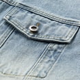 thumbnail image 5 of Men's Denim Jackets Solid Color Lapel Button Down Retro Loose Casual Jeans Jackets Trucker Coat, 5 of 6