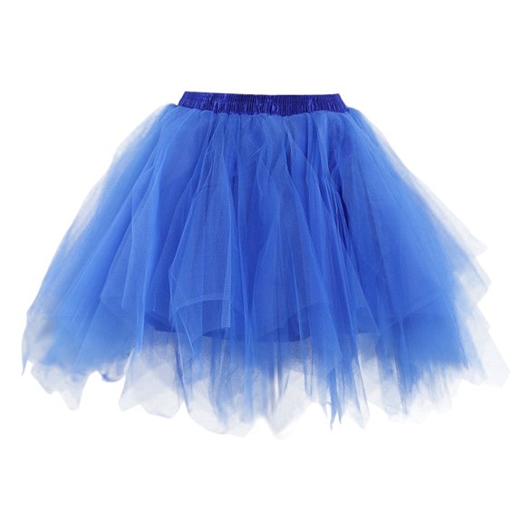 HJYCHN Tutu Skirt Soft Mesh Tutu Skirt for Women Party Carnival Long Formal Dress or Performance Ballet Skirt Women Blue L