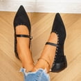 thumbnail image 5 of Womens Mesh Ballet Flats Mary Jane Fishnet Ballerina Buckle Strap Comfortable Causal Dress Shoes, 5 of 6