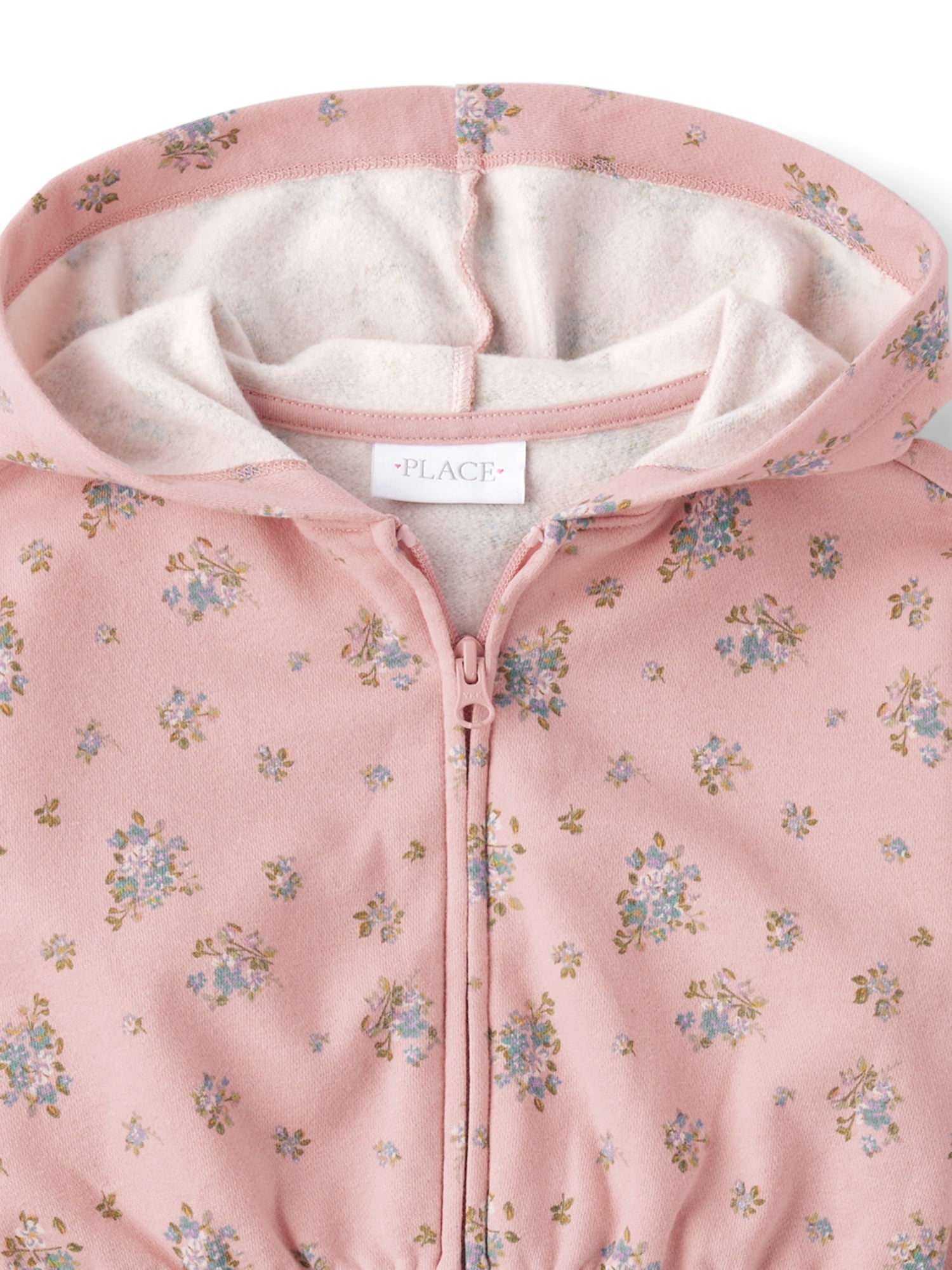 The Children's Place Girls Long Sleeve Printed Fleece Zip-Up Hoodie, Sizes XS-XXL