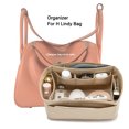 thumbnail image 2 of Bolsa organizadora con inserto de fieltro para bolso Lindy Mini 26 30 34, bolsa de viaje para maquillaje de mujer, bolsa de almacenamiento de cosméticos portátil interior, personalizada, 2 of 5