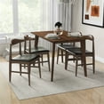 thumbnail image 6 of Abbet Small Dining Room & Kitchen Solid Wood Walnut Table and Chairs for 4, 6 of 6