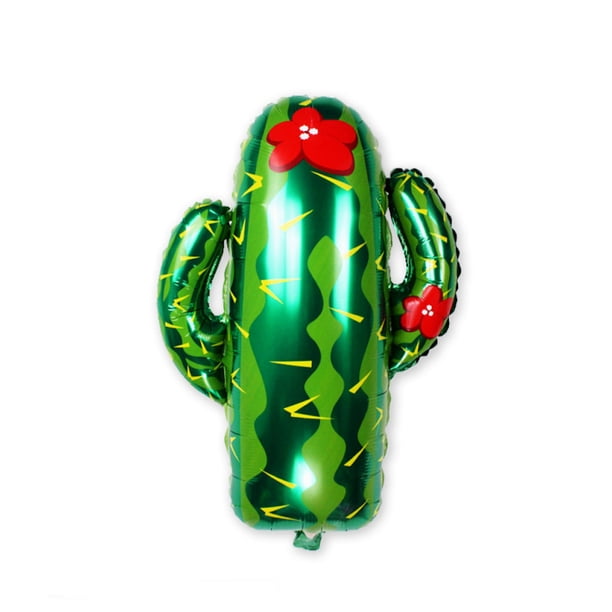 Globo Mylar con forma de cactus verde para decoración de fiestas de verano
