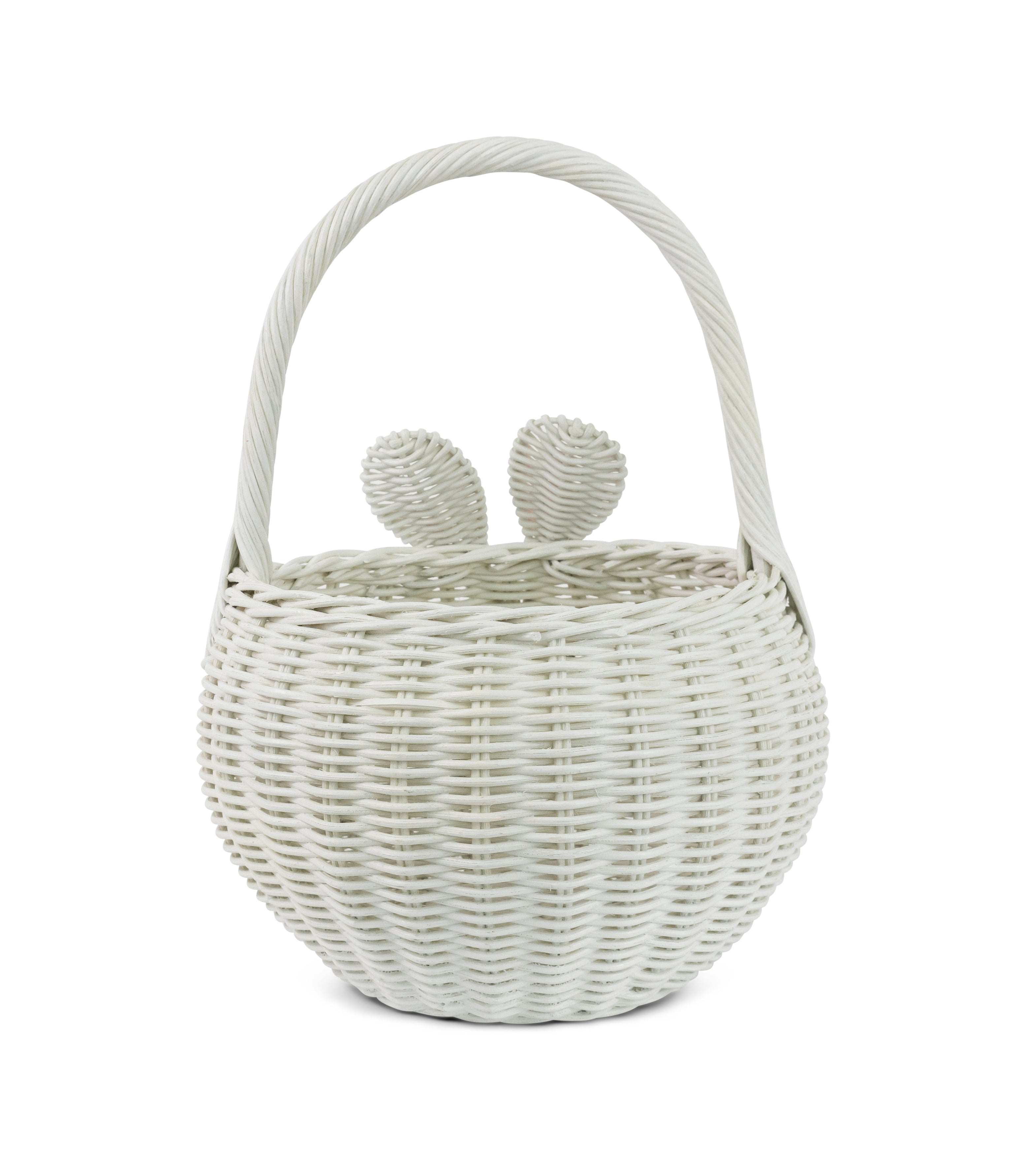 Large Hand Woven Bunny Rattan Wedding Flower Girl Basket Bin Home Decor Cute Handmade Handcrafted Nursery Gift Storage Easter Wicker Rabbit