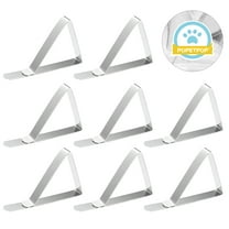 GARVALON 10Pcs Table Skirting Clips Stainless Steel Triangle Adjustable for Tablecloth Hold Down in Weddings