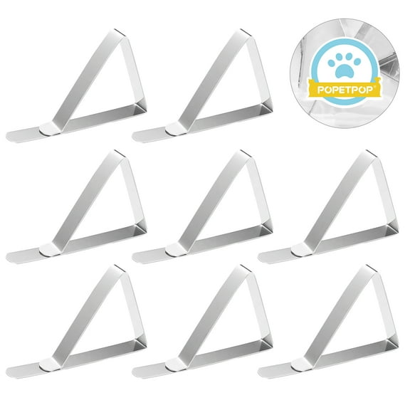 GARVALON 10Pcs Table Skirting Clips Stainless Steel Triangle Adjustable for Tablecloth Hold Down in Weddings