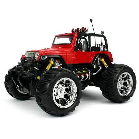 Velocity Toys Jeep Wrangler Remote Control RC Truck Big 1:16 Size Off-Road Monster RTR (Colors May