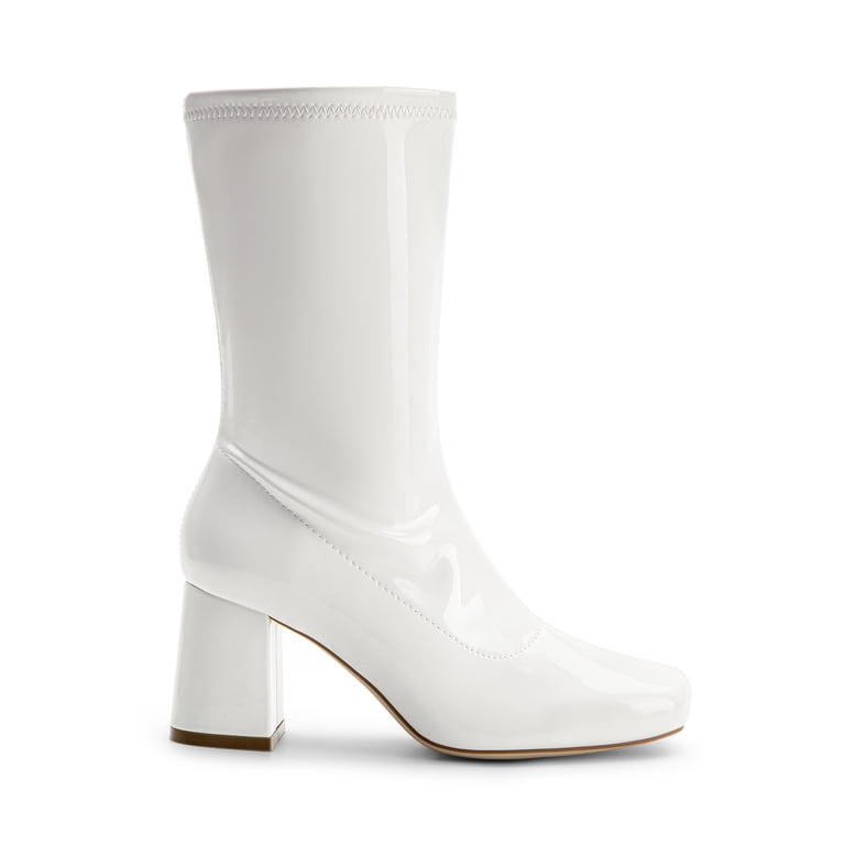 Dream Pairs Women's Low Block Heel Mid Calf Gogo Boots Square Toe