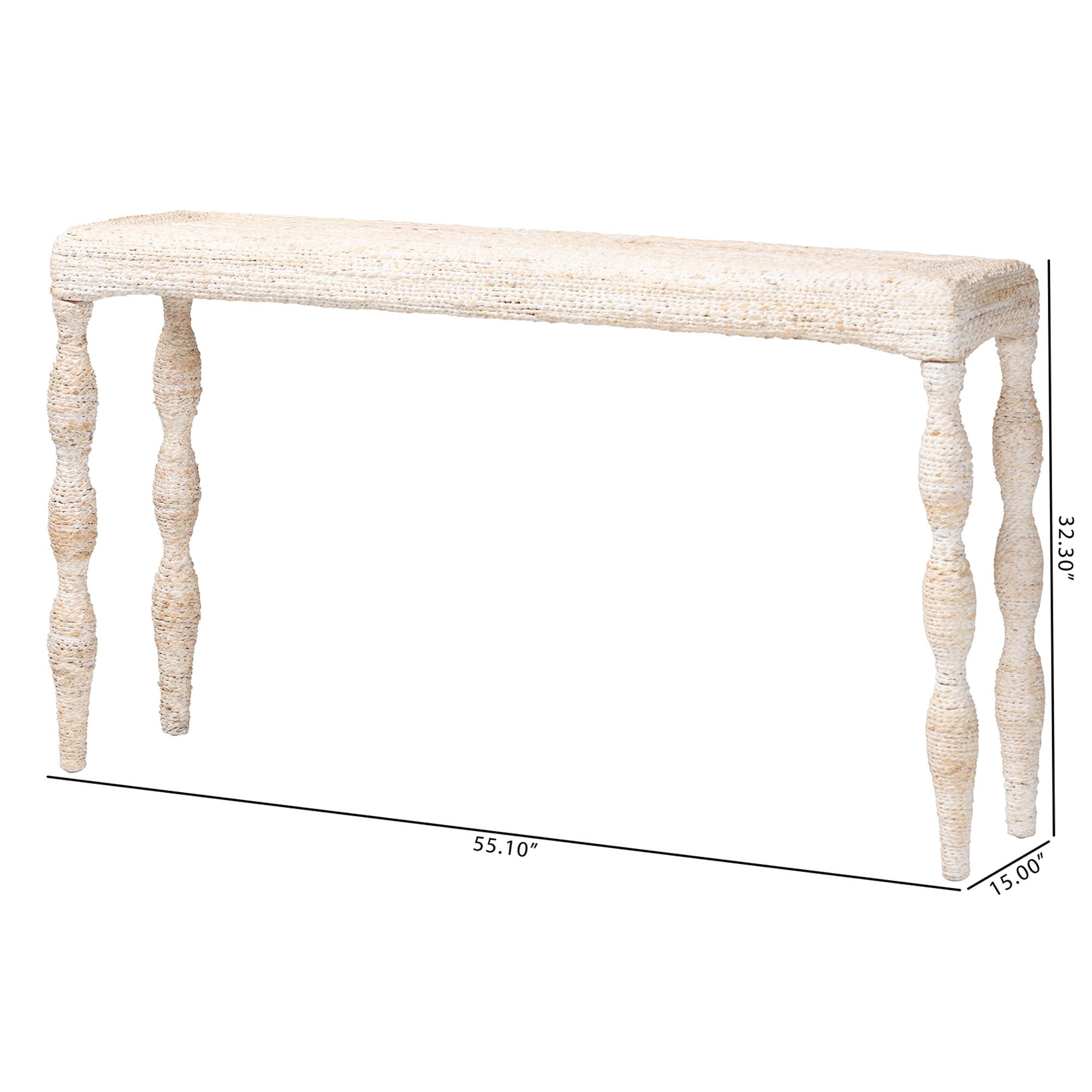 bali & pari Lejane Cottage Console Table, White Wash