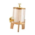 thumbnail image 4 of Dispensador de bebidas de vidrio con soporte, dispensador de bebidas heladas 3.6L dispensador de agua hervidor de agua con grifo para té helado uso Oro, 4 of 8