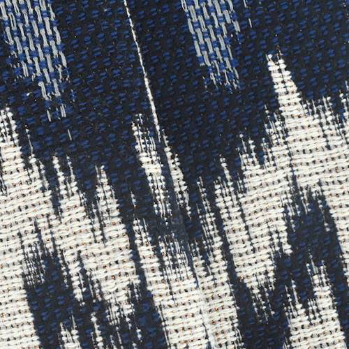 Navy Blue/White/Copper Sparkle Ikat Jacquard, Fabric By the Yard