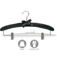 thumbnail image 3 of INTERNATIONAL HANGER Black Satin Padded Combo Hanger with Studs for Straps, 48 Pack, 3 of 3