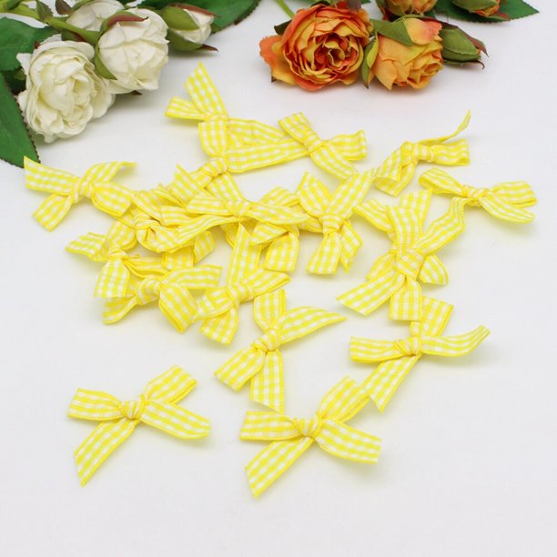 Lazos de cinta escocesa para manualidades, lazo de boda hecho a mano, lazo de nacimiento, 50 o 100 unidades