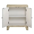 thumbnail image 3 of Benjara Console Table with 2 Glass Doors and Floral Motif- Antique White, 3 of 6
