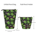 thumbnail image 2 of Xecao Frogs And Santa Hat Print Telescopic Pencil Bag Pen Holder Pop Up Stationery Case Stand-up Retractable Transformer Bag Standing Organizer, 2 of 6