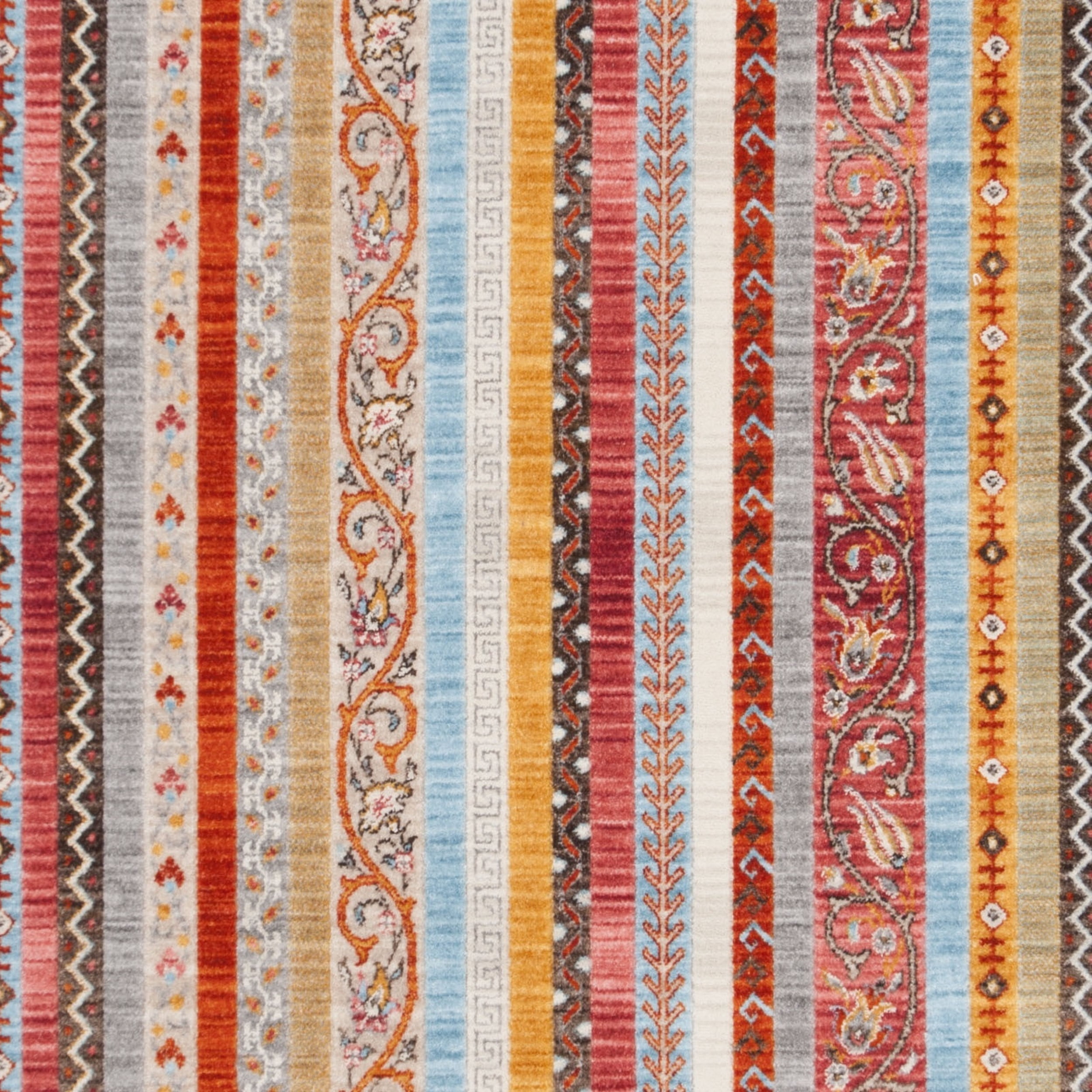 SAFAVIEH Bokhara Rosanne Striped Polyester Area Rug, Brown/Yellow, 4' x 6'