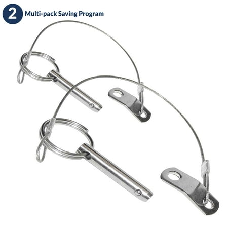 - Five Oceans Stainless Marine Bimini Top Release Pin Lanyard, Pair FO-71-M2
