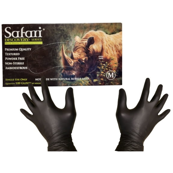 Black Nitrile Exam Glove by Safari 100/box