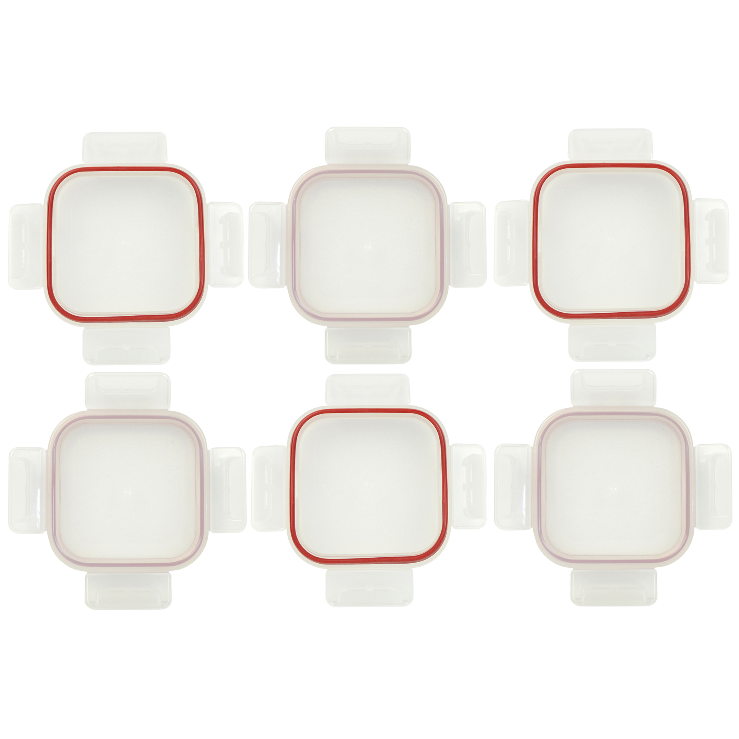 Snapware Airtight Replacement Lid Plastic Square Red Gasket Cover (6