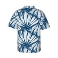 thumbnail image 3 of Kll Men'S Hawaiian Shirt Short Sleeve Button Down Beach Shirts-Blue Shells, 3 of 8
