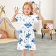 thumbnail image 5 of Bats Moons Pattern Girls Short Sleeve Dress A Line Sun Protection Breathable Comfort Sundress 3T, 5 of 8
