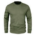 thumbnail image 4 of POINTERTECK Male Plaid Round Neck Long Sleeve T Shirt Plus Size Solid Color Top, 4 of 6