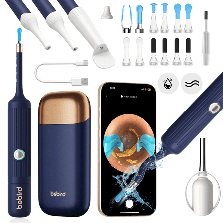 Bebird Earwax Remover, Earsight Plus Otoscope,Flexible Ear Scope Otoscope Camera Light 1920P HD,Ear Cleaner with Portable Case for Adults,Kids,iOS,Android（Dark Blue）