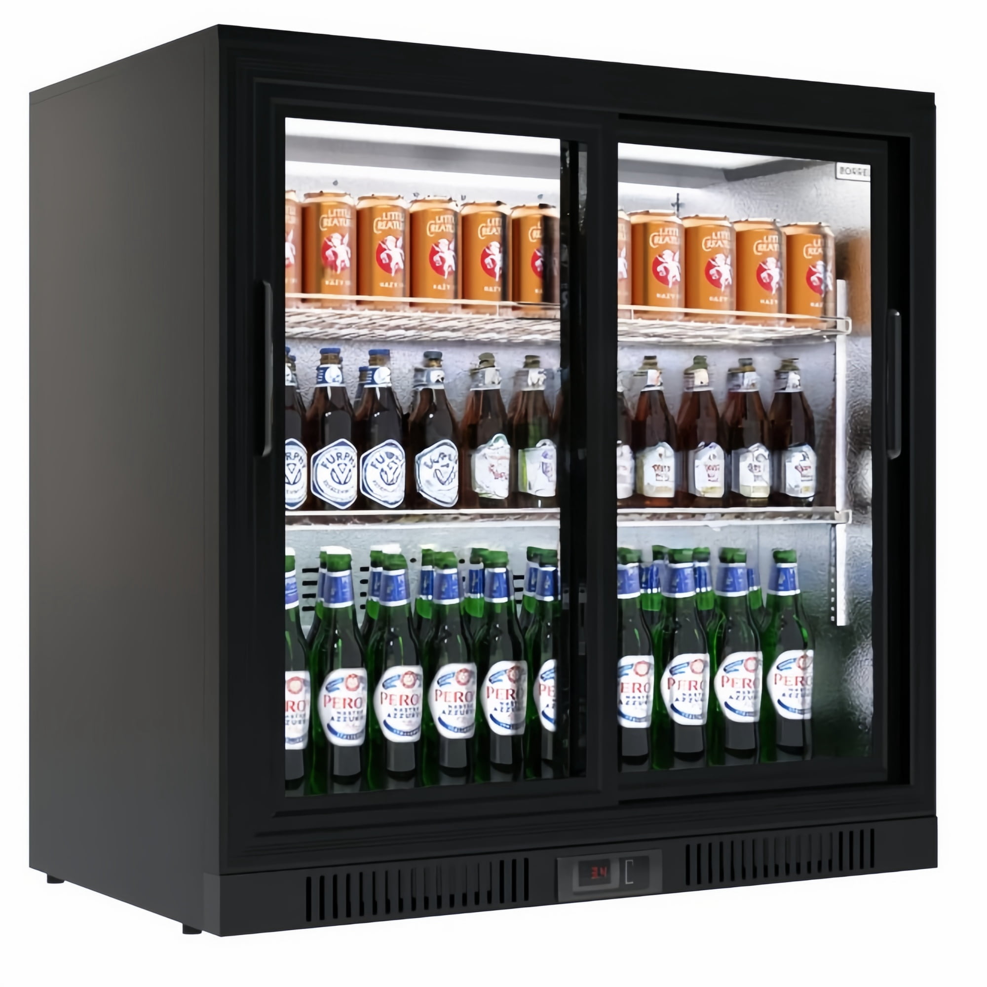 Cooler Depot 36” Back Bar Cooler NSF Beverage Merchandiser, Sliding Door, 7.4 cu ft