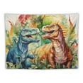 thumbnail image 5 of FUMJ Tapestry Watercolor Stegosaurus Green Floral Decorations Hand Animals Creature Wildlife Tree Nature Jungle Wall Tapestry Beach Tapestry for Bedroom Decor, 5 of 7