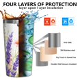 thumbnail image 3 of Butterfly and Flower 10oz Tumblers Stainless Steel Tumbler with Lid and Straw,Vacuum Insulated Double Wall Travel Tumbler Cups with Cleaning Brush for Coffee, Tea, 3 of 4