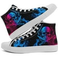 thumbnail image 5 of Mens Womens Gothic Skull Rose High Top Canvas Sneakers Punk Rock Floral Cool Lace-Up Casual Shoes Edgy Streetwear Aesthetic, 5 of 7