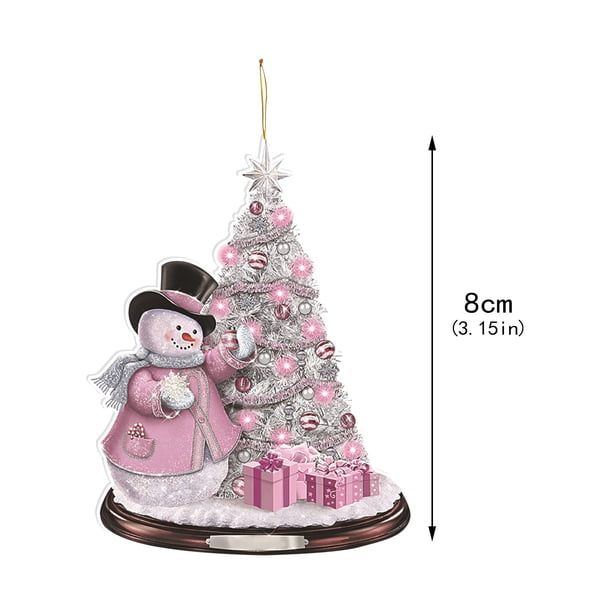 Adorno colgante plano de acrílico navideño, muñeco de nieve, adornos para árbol de Navidad, decoraciones para el hogar, regalo