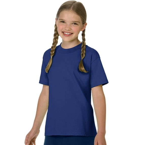 Authentic TAGLESS Kid`s Cotton T-Shirt, 5450, XL, Twighlight Blue