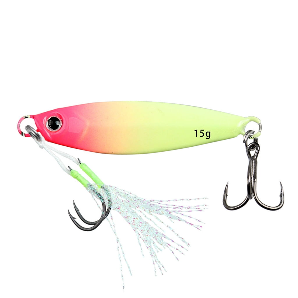 Aellinatey Luminously Fishing Baits Artificial Lures Long Casting Jigging Spoon Lure Swimbait Fishing Jigging Hook Spinner Baits