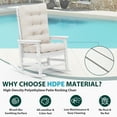 thumbnail image 4 of KINGYES HDPE Oversize Outdoor Rocking Chair with Thick Cushion, Porch Rocker Chair, White Chair with Beige Cushion, 4 of 7