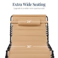 thumbnail image 4 of Best Choice Products Extra Wide Padded Patio Chaise Lounge Chair, Portable Recliner w/ 8 Positions - Tan, 4 of 8