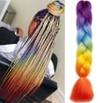 thumbnail image 1 of Extensions de Cheveux Tressées Jumbo Ombrées, Torsade Synthétique à Haute Température, Cheveux Multicolores, 1 of 5