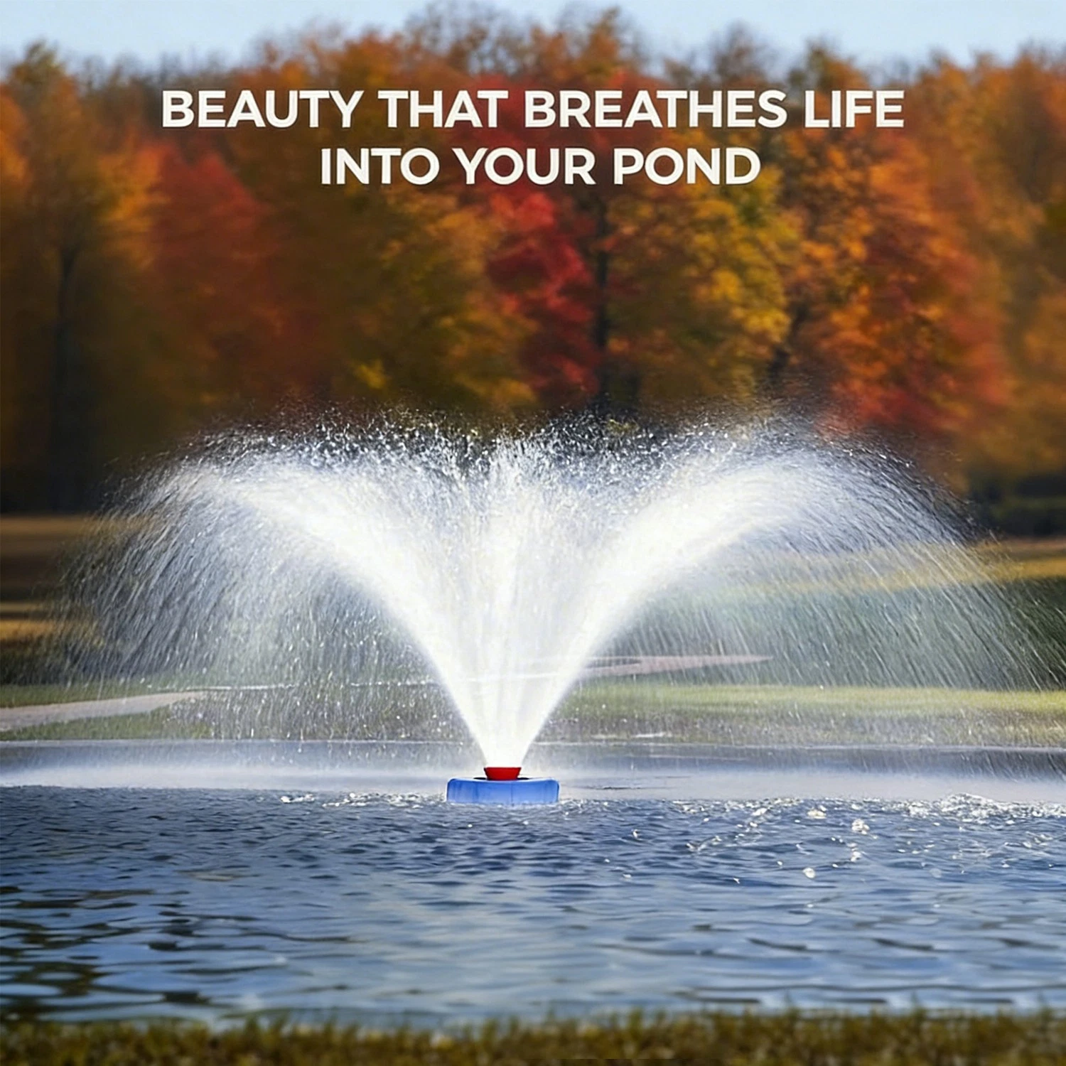 FOUR E's Scientific Pond Fountain Aerator, 1HP 15000GPH Floating Fountain Pump with 100ft Power Cord for Outdoor Ponds, 110V 750W