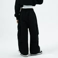 thumbnail image 4 of Delliss Girls Cargo Pants Wide Leg Streetwear Kids Pants with Pockets Trendy Jogger Trousers 3-14 Years, 4 of 4