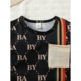 thumbnail image 4 of 2T Baby Boys Summer Clothes 3T Boys 2PCS Outfits Set Letter Print Round Neck Toddler Boys Short Sleeve Top Shorts Set Black, 4 of 8