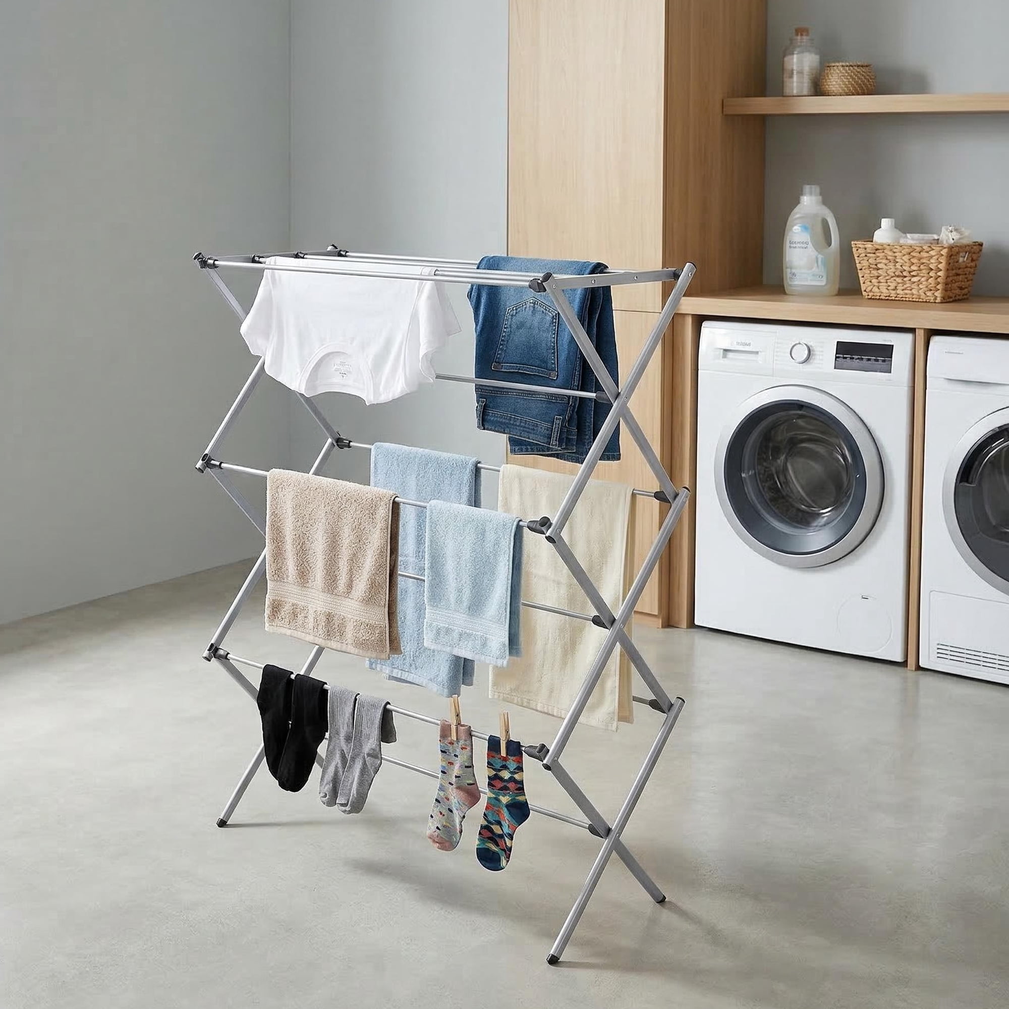 Mainstays Oversized Collapsible Steel Laundry Drying Rack