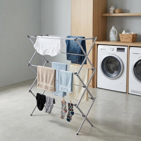 MAINSTAYS OVERSIZED COLLAPSIBLE STEEL LAUNDRY DRYING RACK