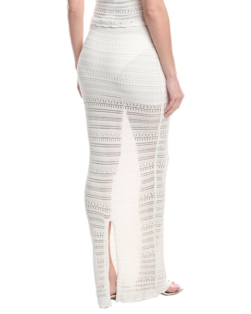 PQ Swim womens  Crochet Long Skirt, XS/S, White